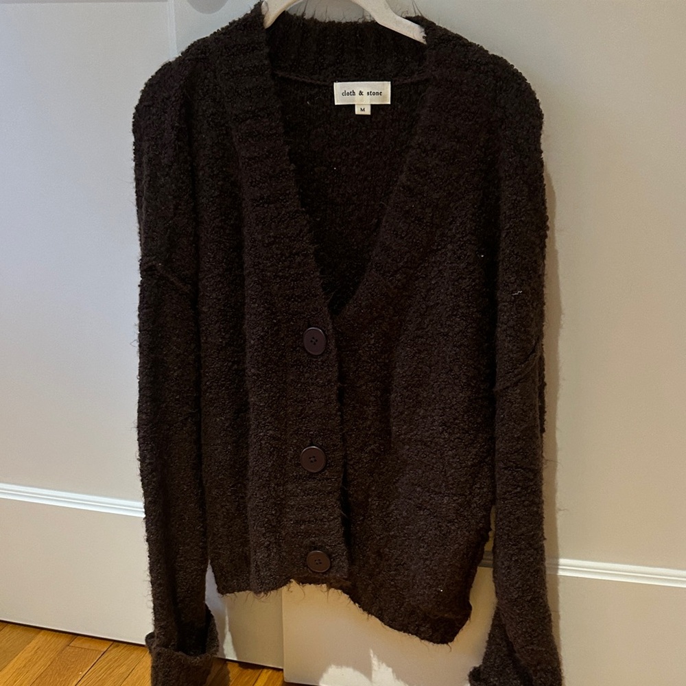 Cloth & Stone Chocolate Button-Up Cardigan